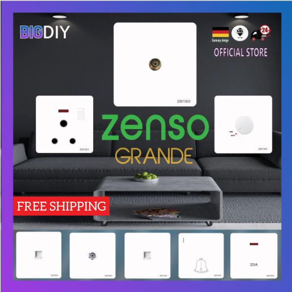 Zenso Grande Switches & Sockets - White Color #TV #astro #rj11 # ...