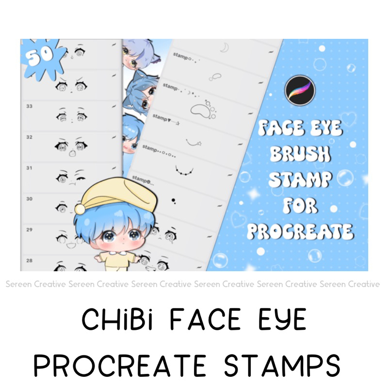 P663 Chibi Face Eye Stamps for Procreate (Cute face, winks) | Shopee ...