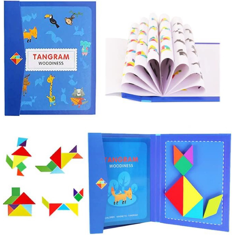Magnetic Tangram Puzzle Magnetic Questions Books Educational Toys for ...