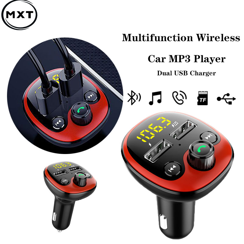 Car charger adapter car MP3 Player Bluetooth Radio Kereta Handsfree Dual FM  Transmitter 3.1A Fast Charge USB Charger