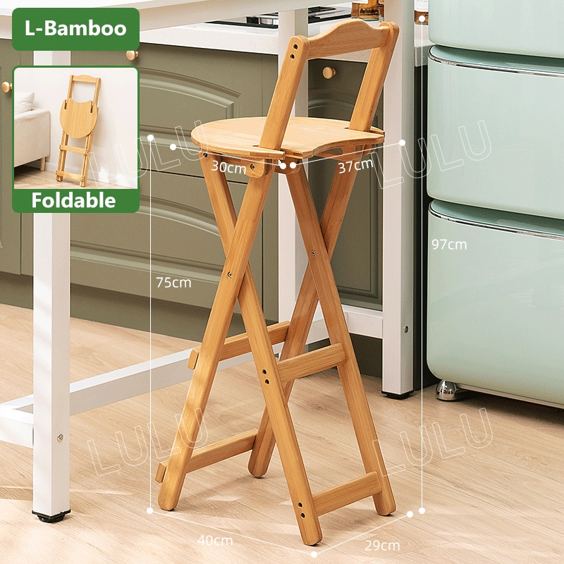 Household Portable Bamboo Bar Folding Chair Kerusi Lipat Solat Portable ...