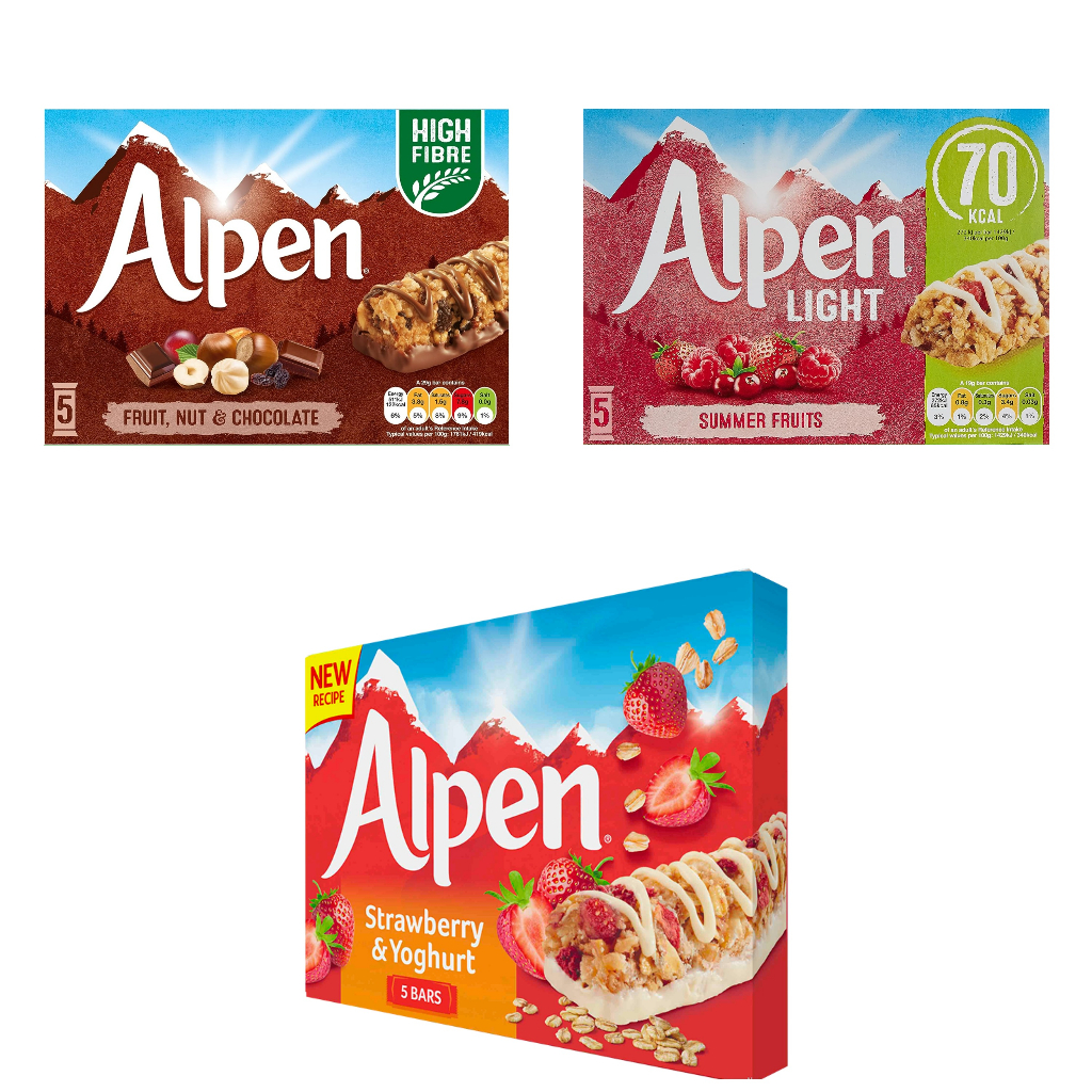 Alpen Bar from UK [ Fruit, Nut & Chocolate / Summer Fruits / Strawberry
