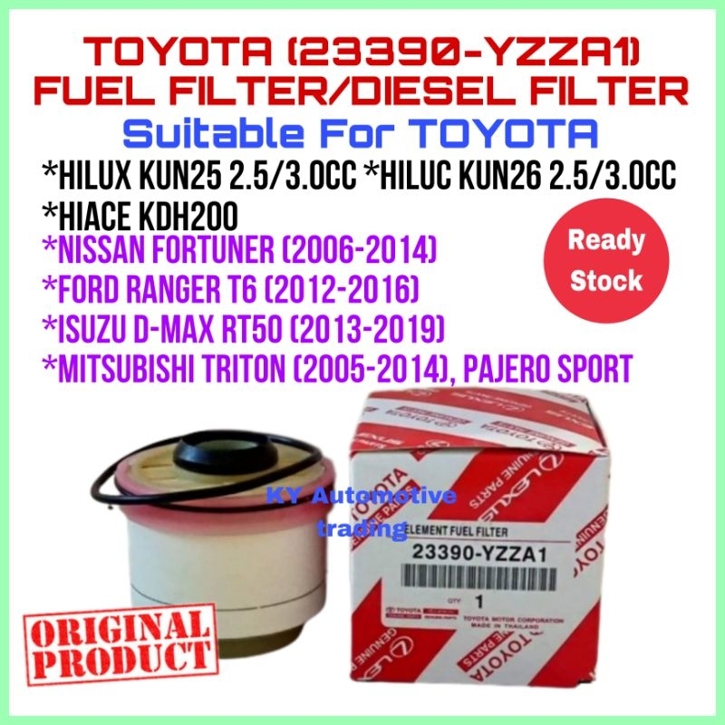 TOYOTA DIESEL FUEL FILTER HILUX KUN25 KUN26 2.5/3.0CC RANGER T6 FORTUNER TRITON DMAX KDH200