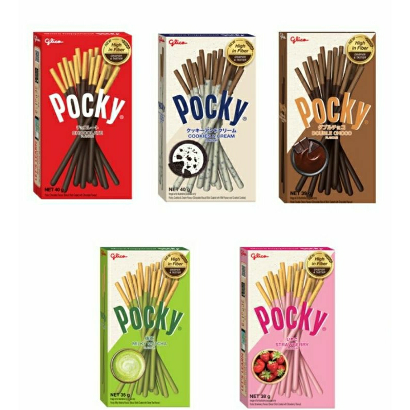 Glico Pocky Coated Biscuit Sticks Chocolatestrawberrydouble Chocolate