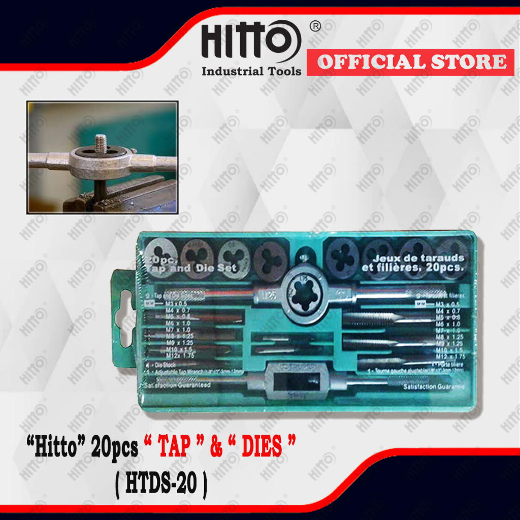 HITTO 20pcs Tap & Die Set/Set Metric Hand Tap & Die Set/ Tap Set /Die ...