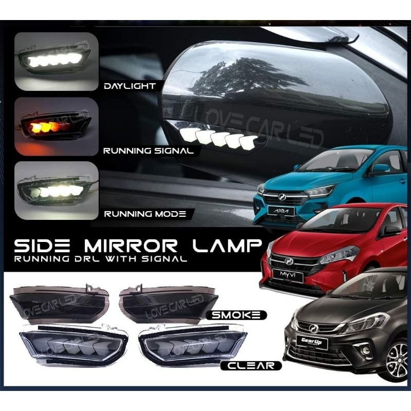 Perodua Myvi 2018-2023 Axia 2023 New Side Mirror LED Lamp Running ...