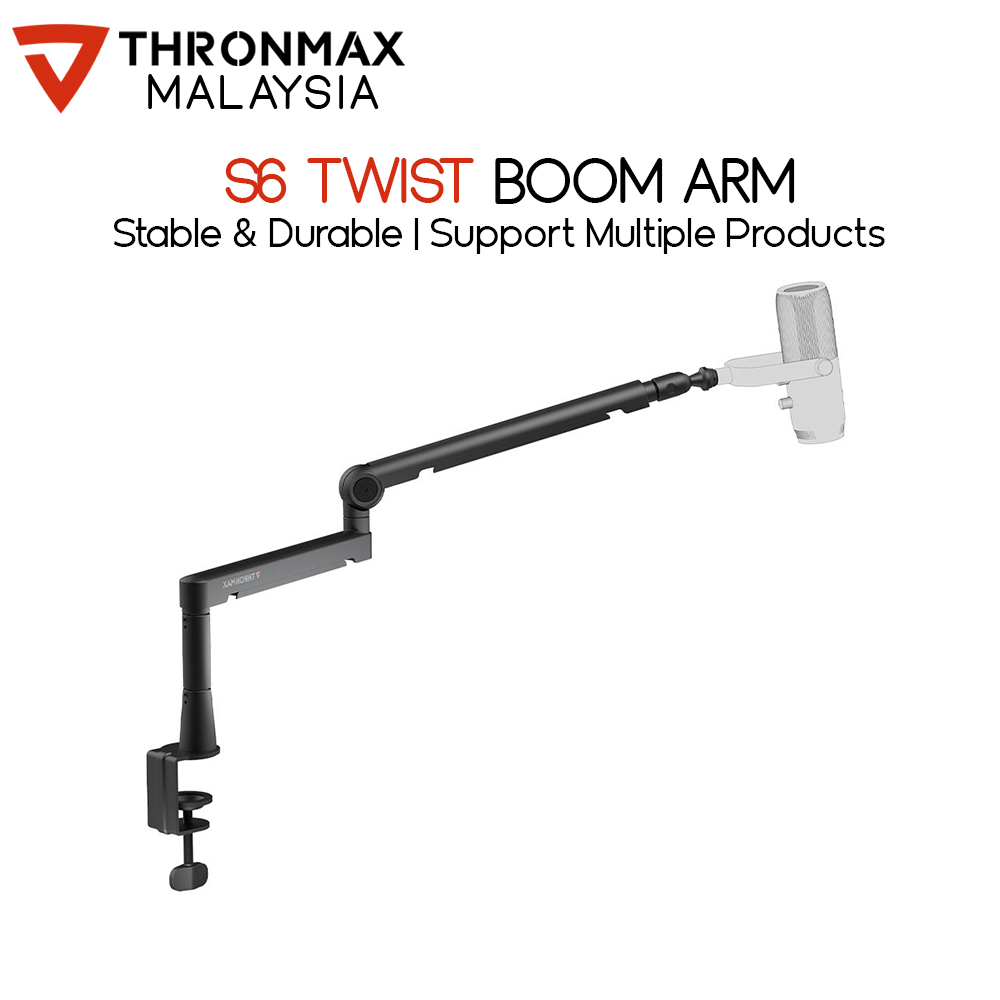 THRONMAX Twist S6 Microphone Boom Arm – Low Profile All-Metal Mic Stand With Cable Management