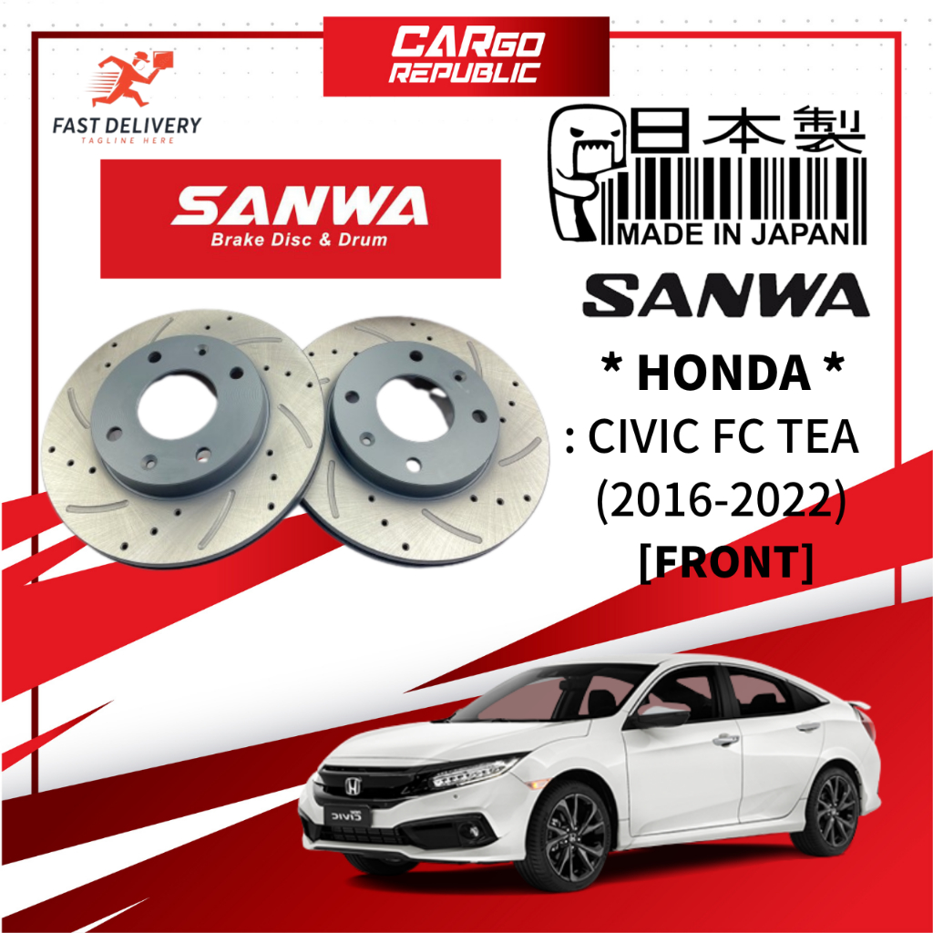 Sanwa Sport Disc Rotor Honda Civic Fc Tea (2016-2022) Front (Depan ...