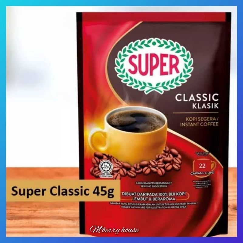 Super Classic Instant Pure Coffee 45g (exp3/2025) Shopee Malaysia