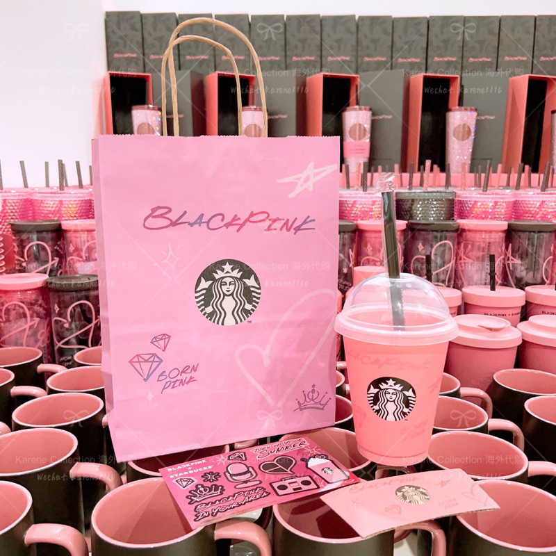 BLACKPINK Starbucks Reusable cup set (cup, cover, straw + Sleeve) | from  Taiwan