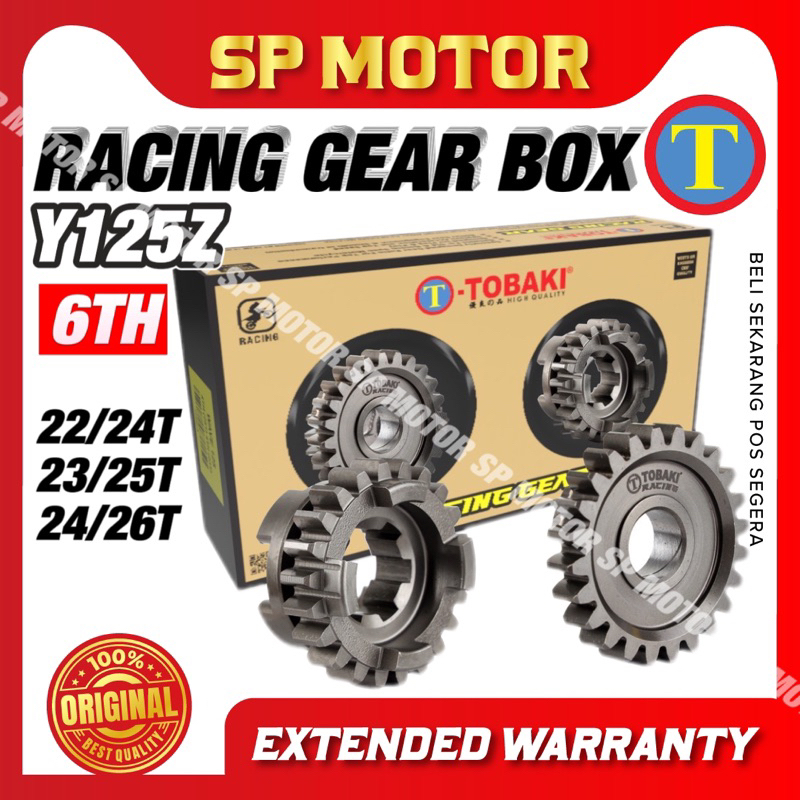 TOBAKI RACING GEAR SET Y125Z 125Z YAMAHA 6TH 26T/24T, 25T/23T, 24T/22T