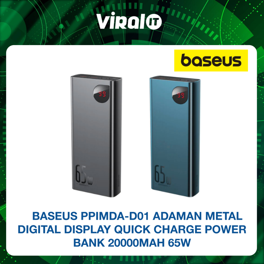 BASEUS PPIMDA-D01 ADAMAN METAL DIGITAL DISPLAY QUICK CHARGE POWER BANK ...