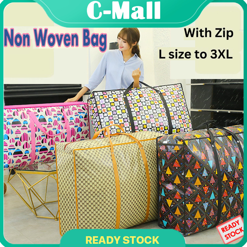 CMALL BIG SIZE Laundry Bag Recycle Bag Giant Storage Woven Canvas PVC