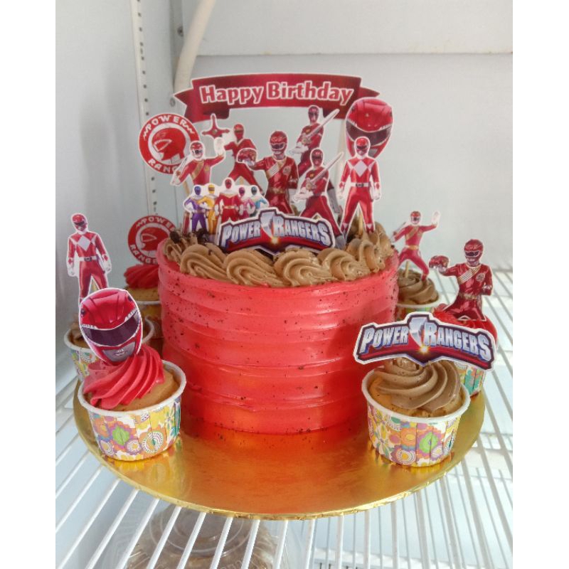Red Power Rangers topper cake | Shopee Malaysia