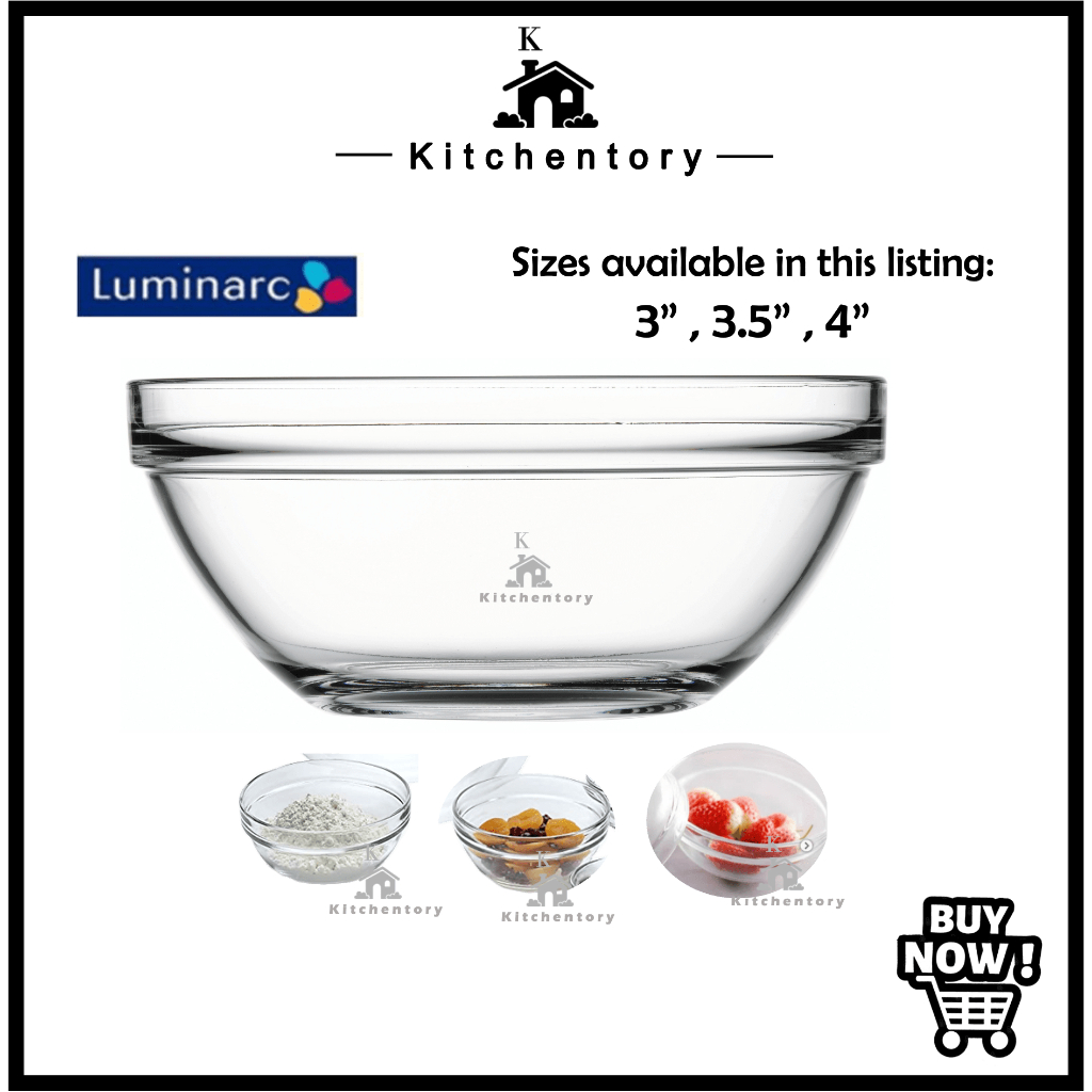 [3/3.5/4") LUMINARC Microwave Oven Safe Tempered Glass BowlMini BowlMangkuk Kaca Shopee Malaysia