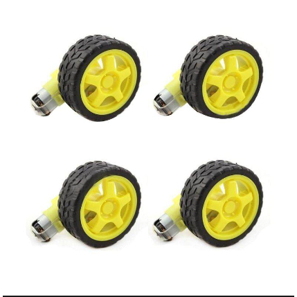 DC Gear Motor Tire Wheel for Arduino DC 3V-6V Smart Car DIY Project ...