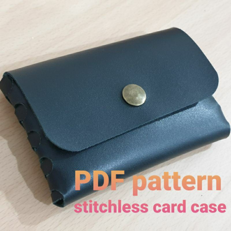Leather Craft, PDF pattern, Stitchless Card Case, Printable Leather ...