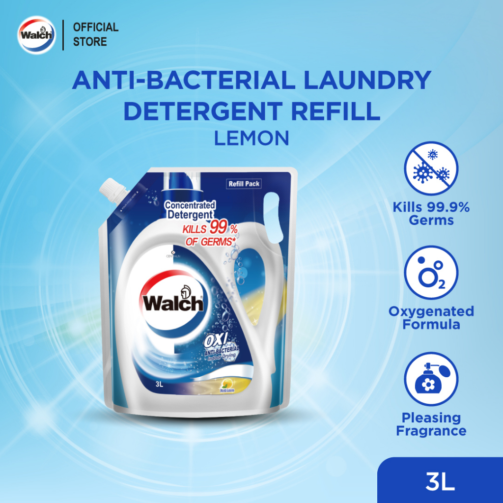 Walch Antibacterial Laundry Detergent Lemon Refill (3L) Shopee Malaysia
