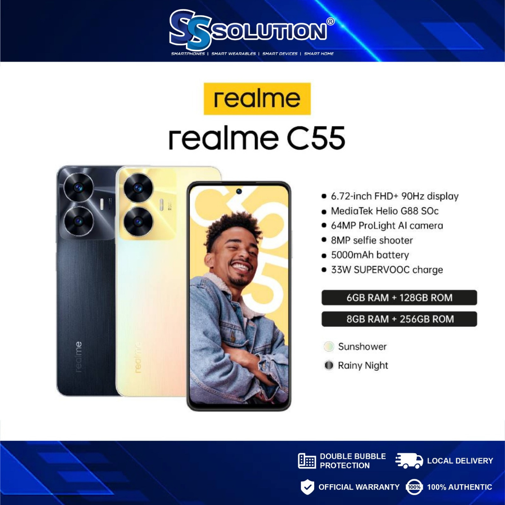 Realme C55 Dual SIM 128 GB rainy night 8 GB RAM