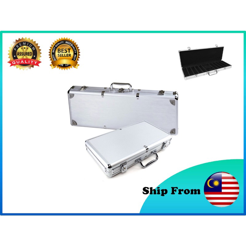 [ READY STOCK ] 200/300/400/500PCS Poker Chips Aluminium Case Aluminium