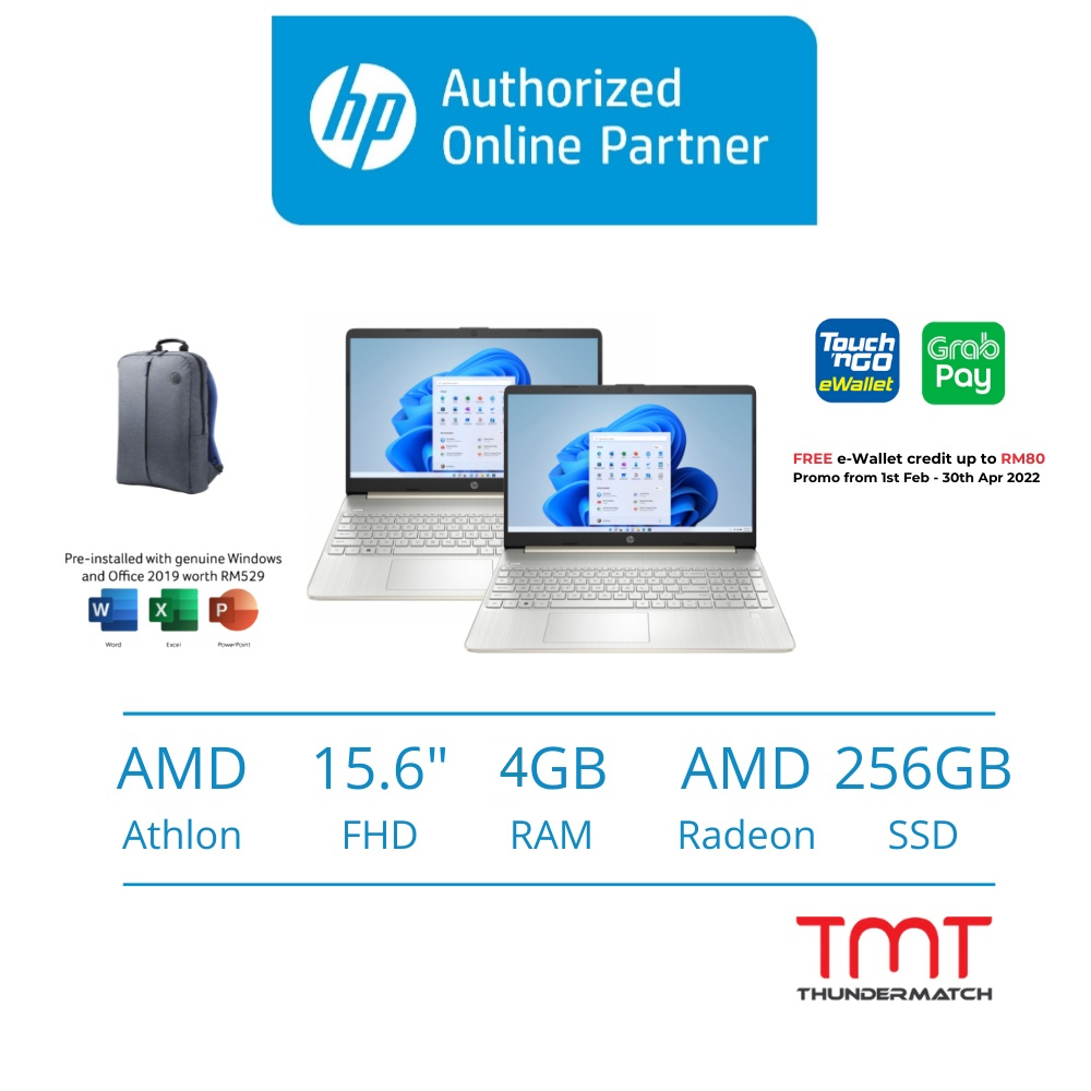 Hp 15s Eq1557au Gold Eq1558au Silver Laptop Amd Athlon 4gb Ddr4 Ram 256gb Ssd 156 Hd 0367