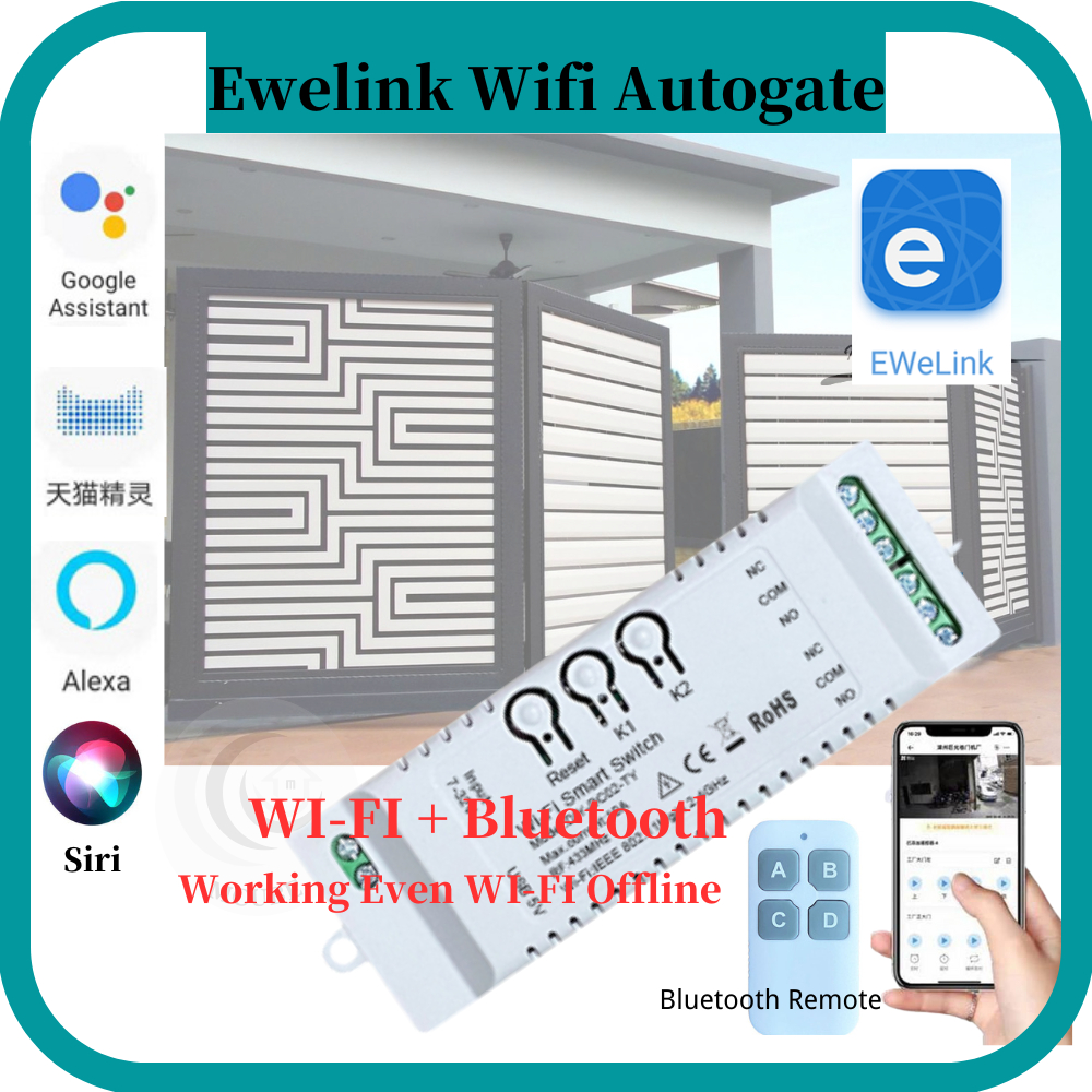 Ewelink WiFi Autogate 2 channel Smart Controller works with Google