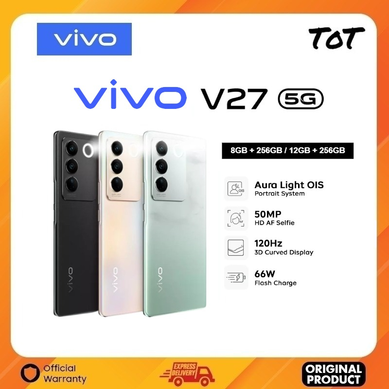 VIVO V27 5G (8GB/12GB+256GB) 6.78" l Aura Light OIS Portrait l Sony