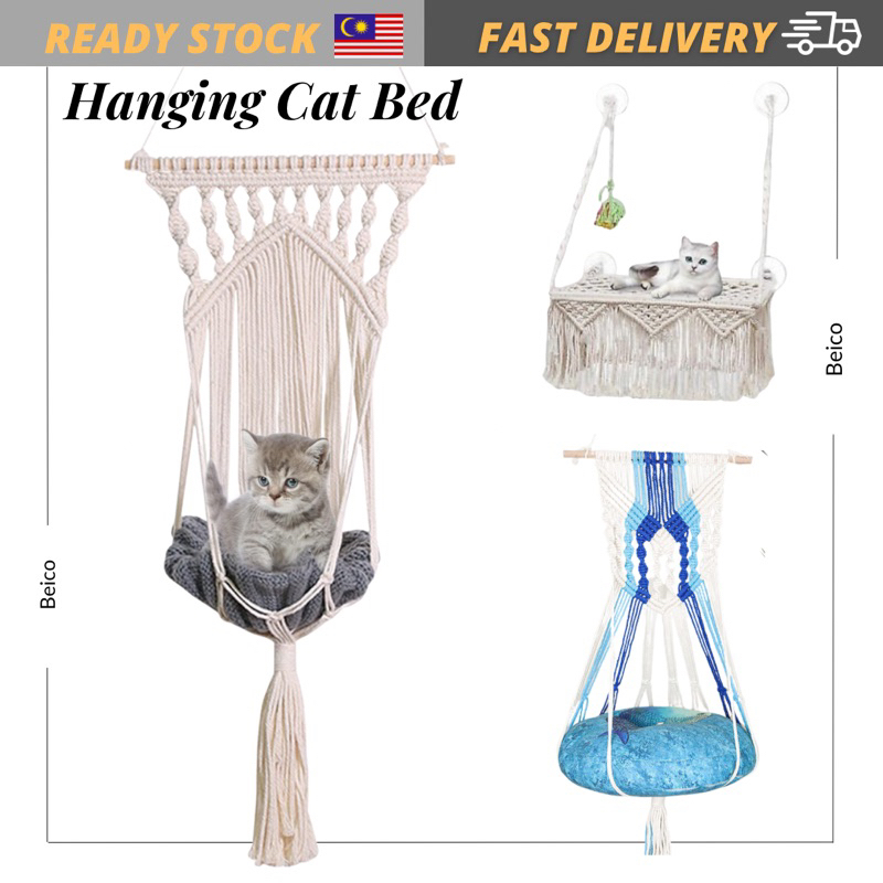 Cat Hammock, Wall Hanging Cat Hammock Bed Boho Cat Swing Handwoven Cat