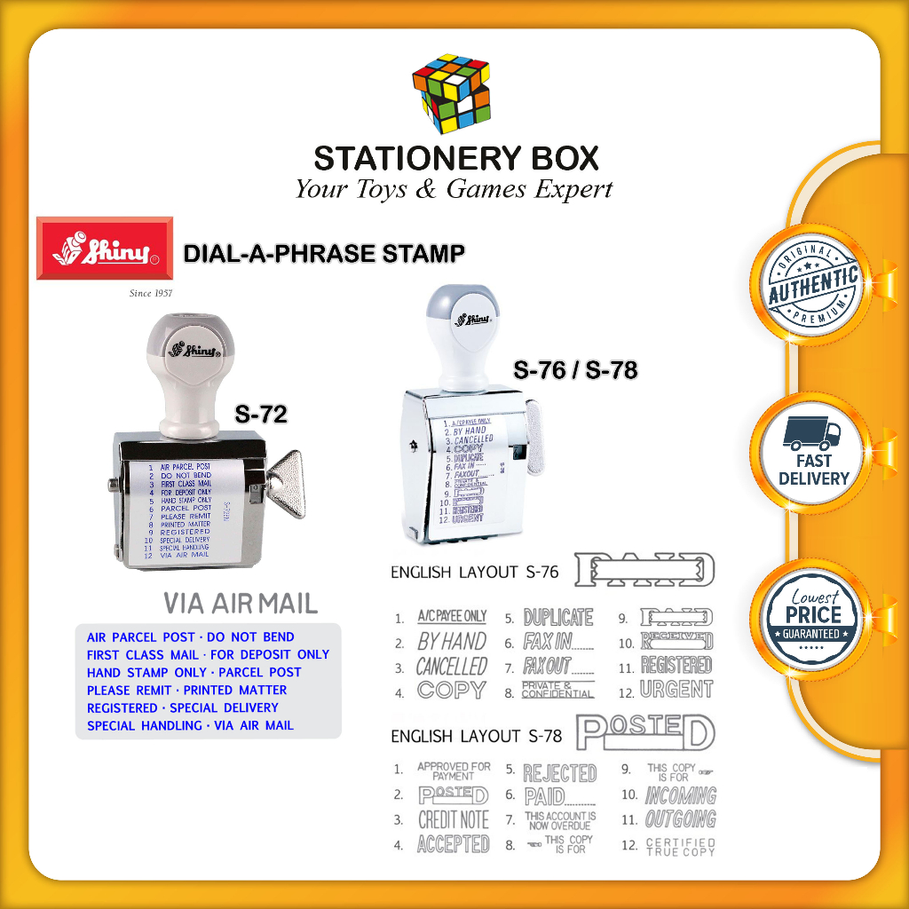 Shiny Office Stamp Dial-A-Phrase Stamp - A/C Payee Only By Hand ...