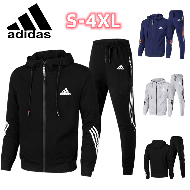 Adidas Men s Sports Jacket Training suits two pieces set hoodies suits hoodie Pants Casual Sweatpants jogging clothes