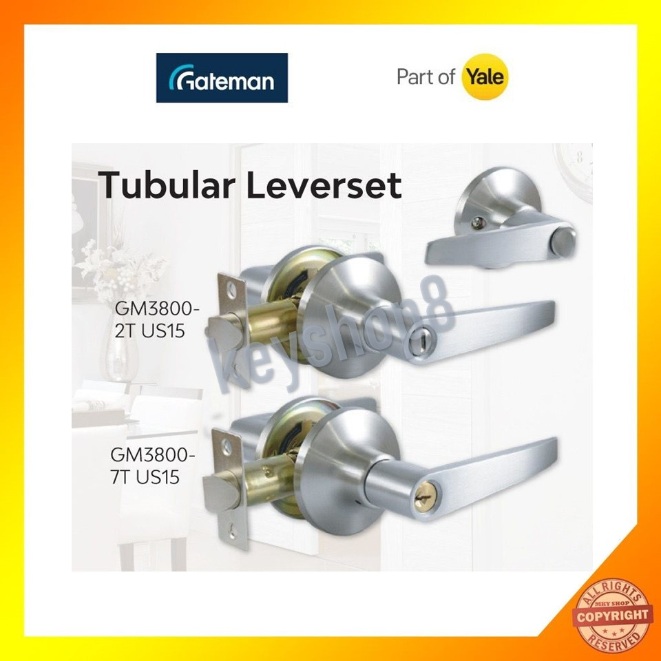 GATEMAN Tubular Leverset Tubular Lever Entrance & Privacy Lock Set