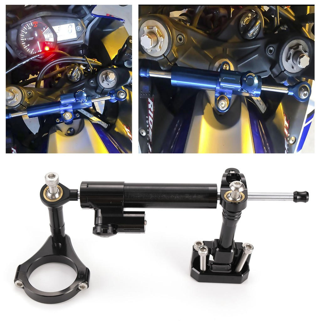 Steering Damper + Bracket Yamaha R25 V2 PNP Plug And Play Matris Silver