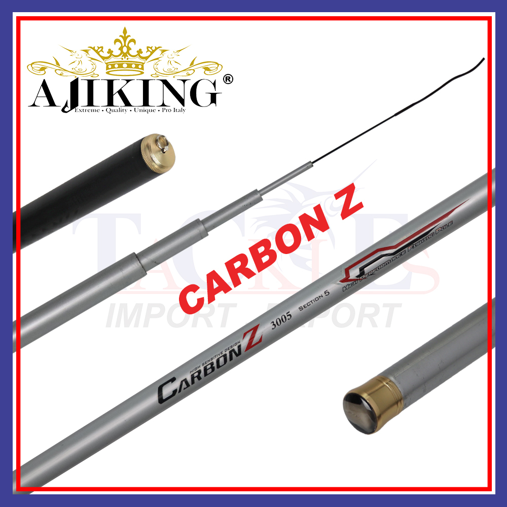 1.8 M- 4.2 M) Ajiking Carbon Z Telescopic Pole Fishing Pole Fishing Rod  Joran Pancing