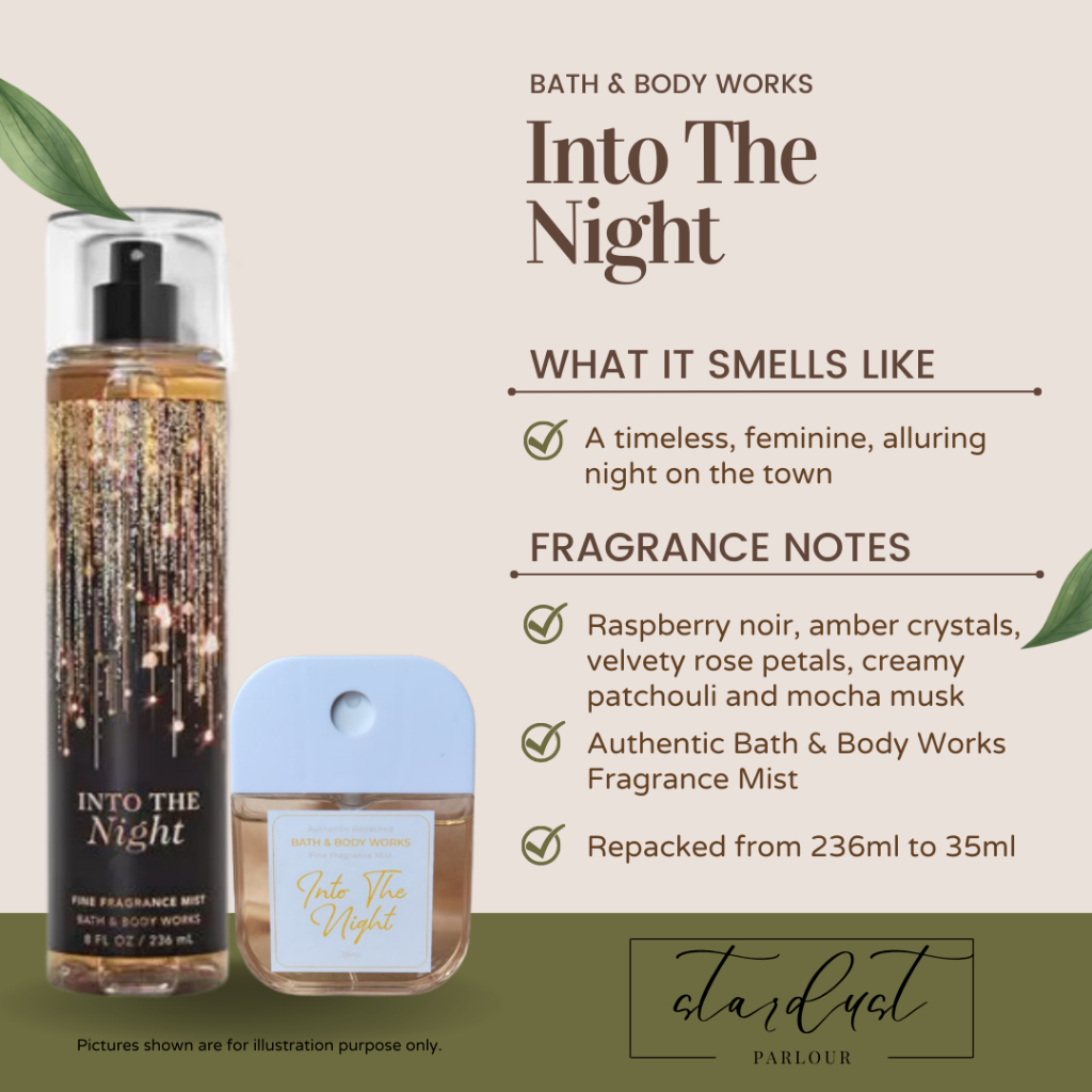 Authentic Bath & Body Works Body Mist Into The Night Repack 35ml [Ready