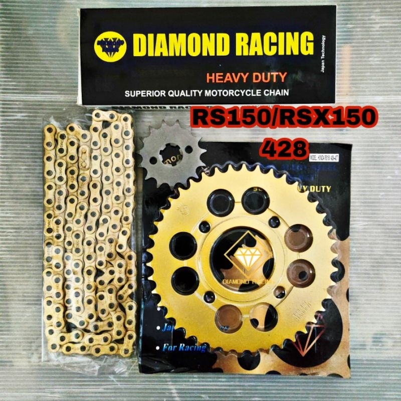 HONDA RS150 RSX 428 GOLD SPROCKET COMBO DIAMOND RACING GOLD CHAIN 8 ...