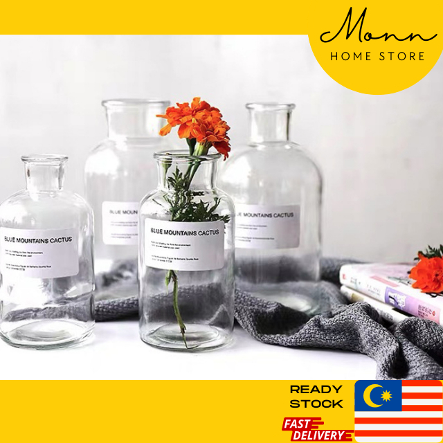 [READY STOCK] MONN Bottle-Shape European Minimalist Style Glass Vase ...