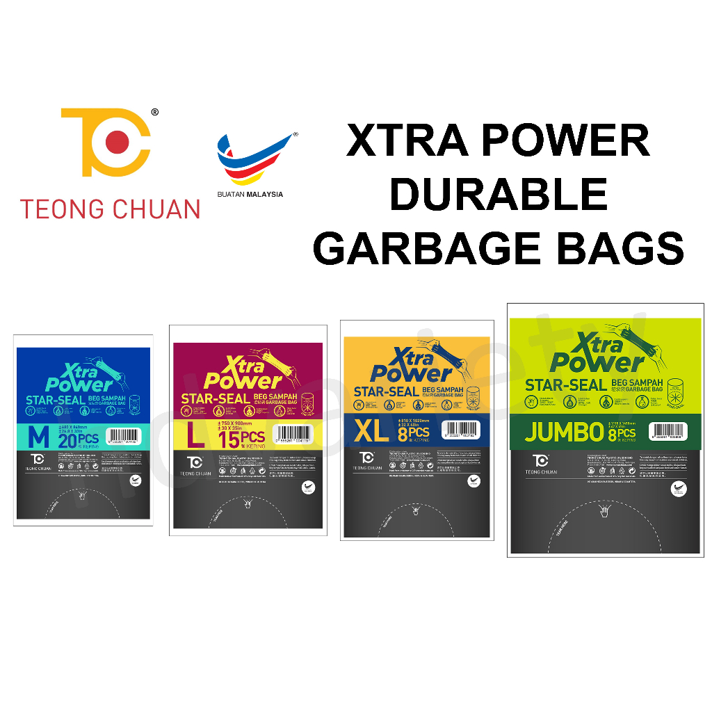 TC Xtra Power Durable Garbage Bags Size XXL JUMBO / Beg Sampah Lebih