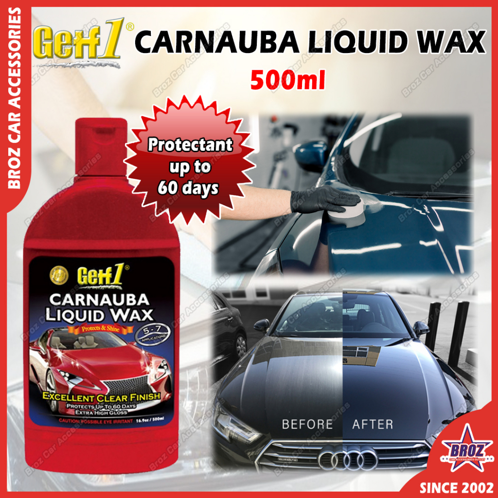 Getf1 Carnauba Liquid Wax 500ml Protects Paint & HighGloss Shine Up To