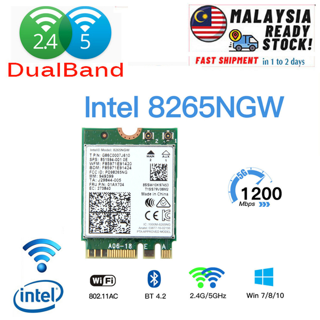 Original Dual Band 2.4G 5.0G Intel 8265NGW 8265 M.2 NGFF Mini