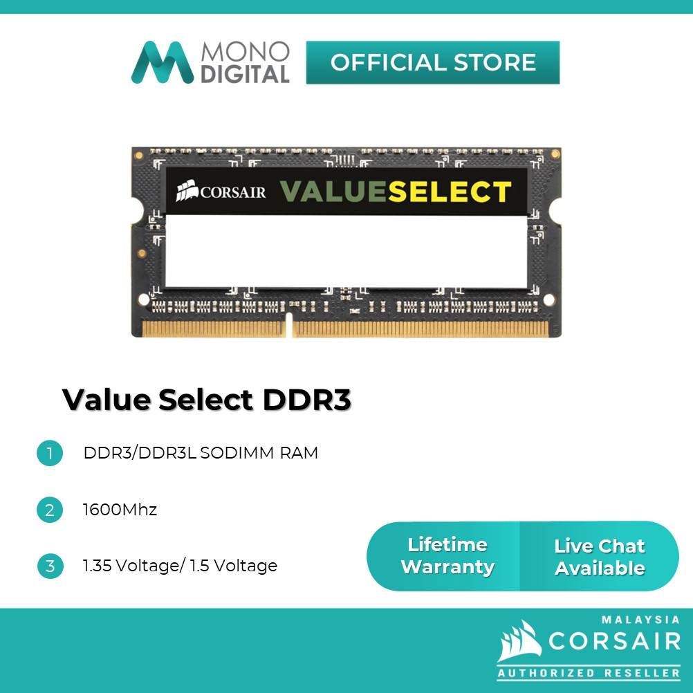 Corsair value select hot sale ddr3 4gb