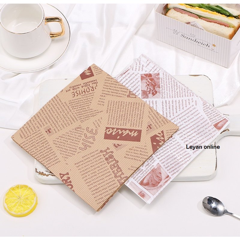 ±100's Food Grade Wax Paper/Toast Sandwich Wrapping Paper 网红爱心便当盒油纸 ...