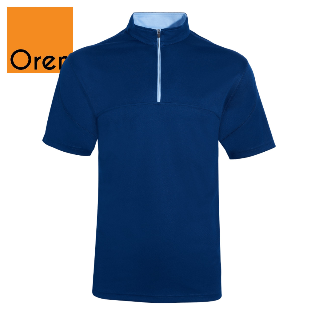 OREN SPORT Baju Jersi Unisex Mock Neck Zip Collar Microfiber Cool Fit ...