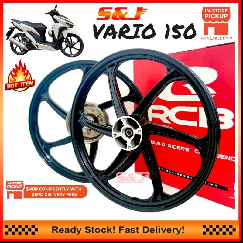RCB RACING BOY SP688 688 SPORT RIM 6 BATANG VARIO150 VARIO150 BLACK ...