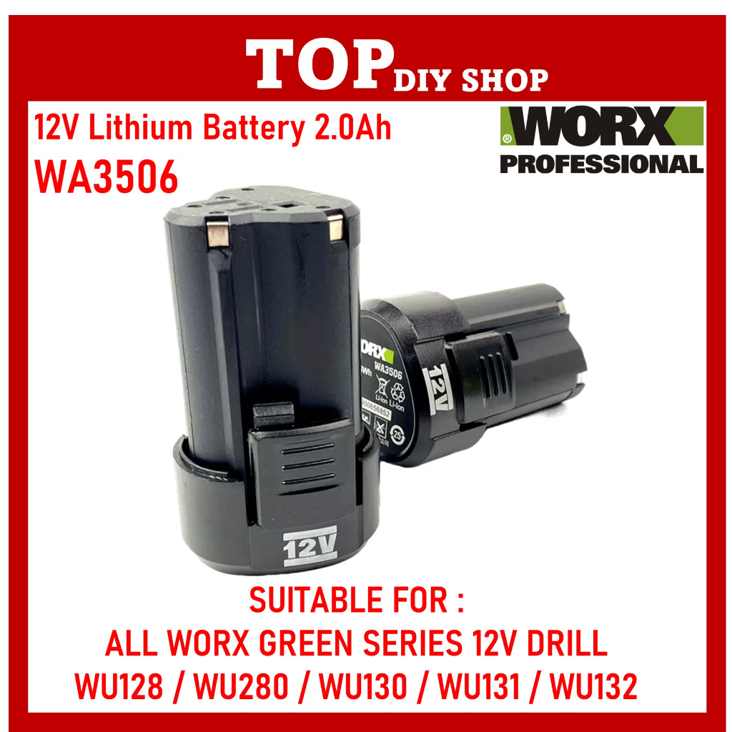 WORX WA3506 12V 2.0AH Max Lithium Battery For WU130 WU280