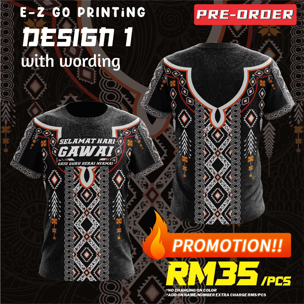 BAJU GAWAI SUBLIMATION/JERSEY WITH WORDING **PRE-ORDER** | Shopee Malaysia