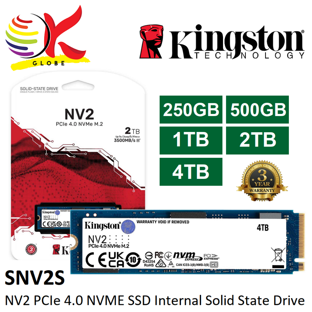 KINGSTON INT SSD SNV2S NV2 M.2 2280 PCIE 4.0 X4 NVME INTERNAL SOLID ...