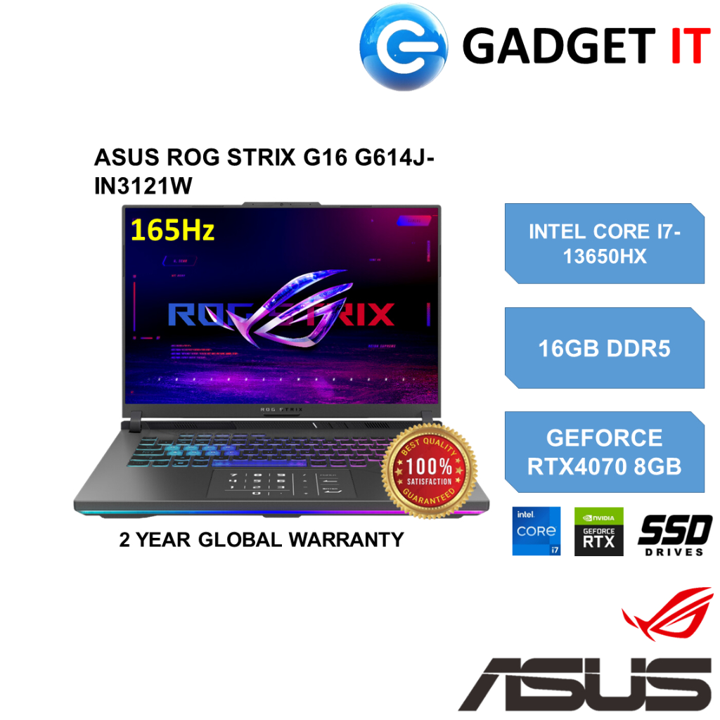 Asus Rog Strix G16 G614j In3121w Gaming Laptop I7 13650hx16gb Ddr51tb Ssd16 Fhd 165hz 8793