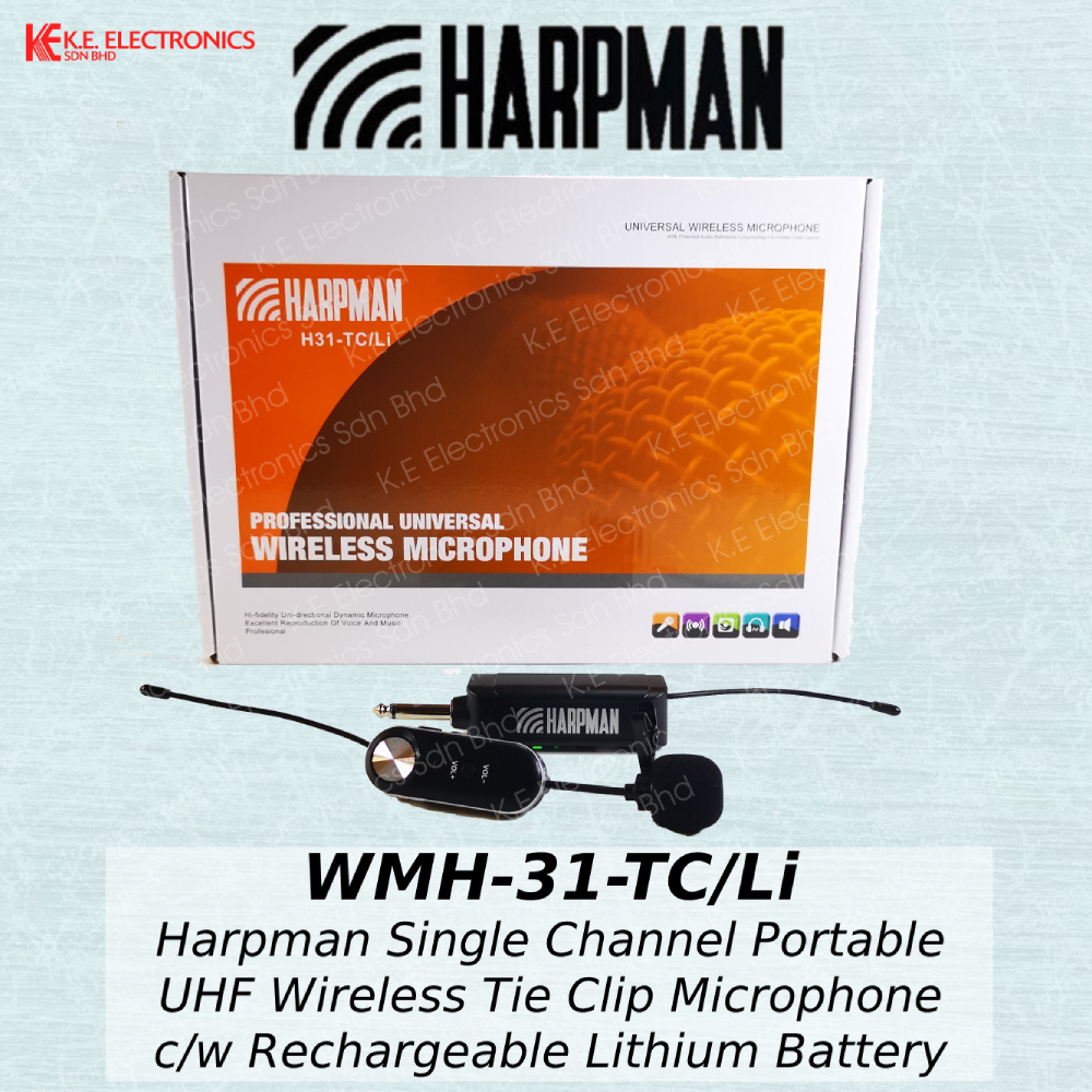 Harpman H31TC Single Channel Portable UHF Wireless Tie Clip Microphone