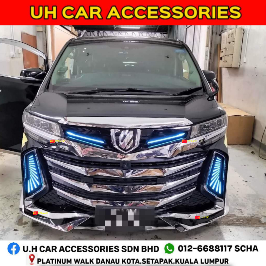 TOYOTA ALPHARD 2018-2023 CENTURY HAWK FRONT BUMPER BODYKIT GRILLE LED ...