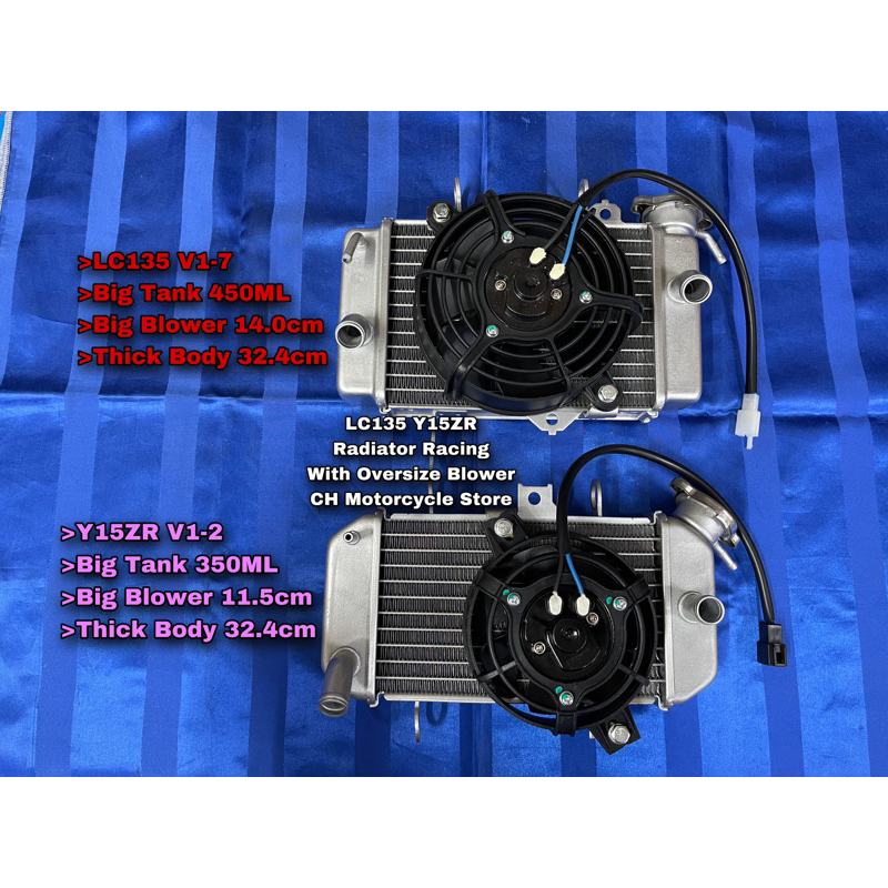 NLK LC135 Y15ZR Radiator Racing with Big Blower Fan Kipas Tangki Tank 350ml 450ml Shopee Malaysia